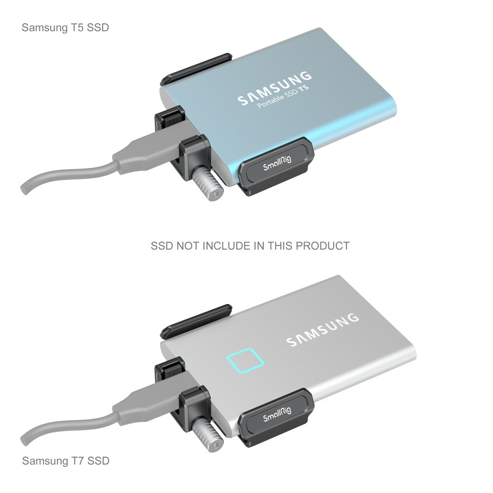 SMALLRIG SSD Mount Bracket SSD Holder for Samsung T5 SSD Compatible with  Cage