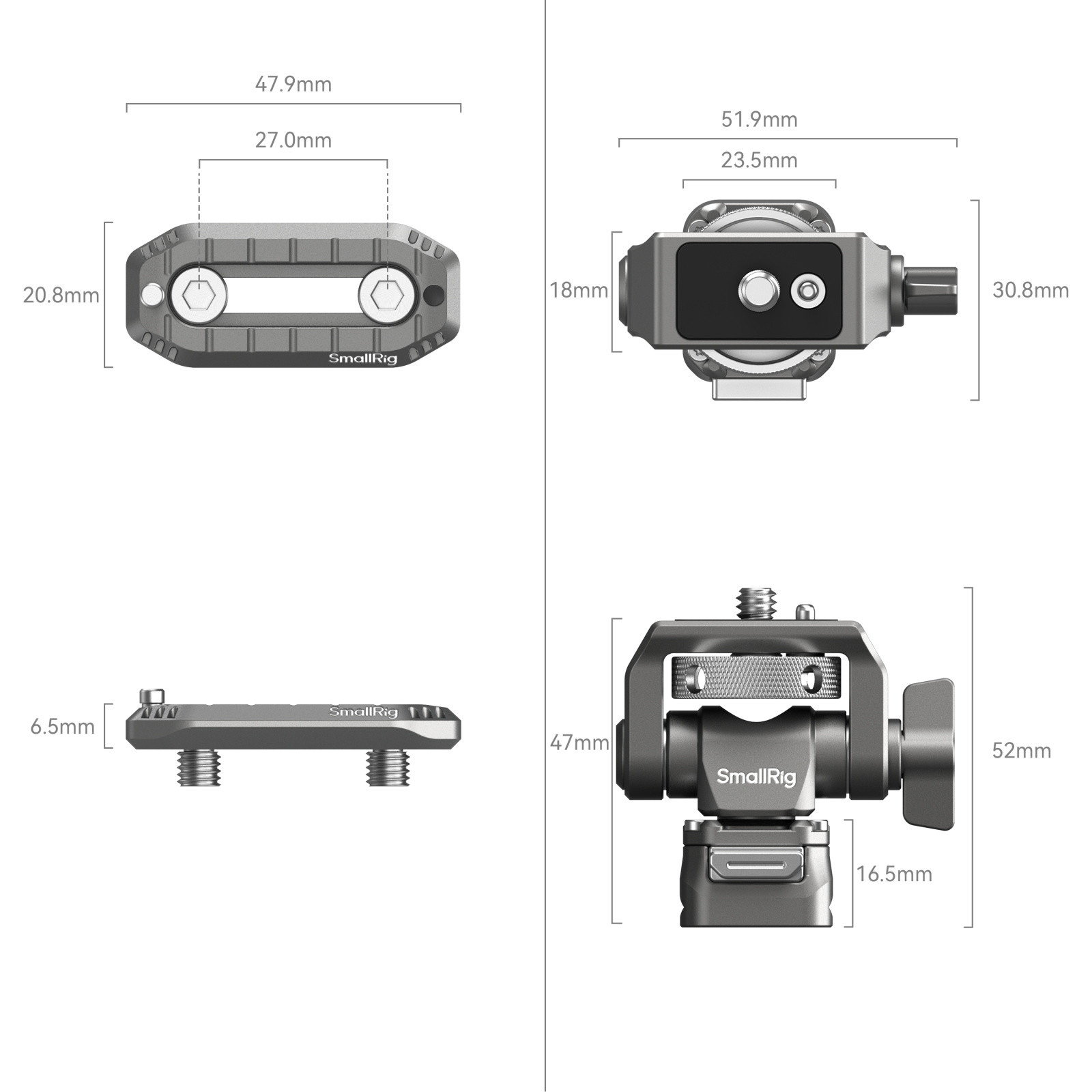 SmallRig HawkLock H21 Quick Release Monitor Support with NATO Clamp 4487