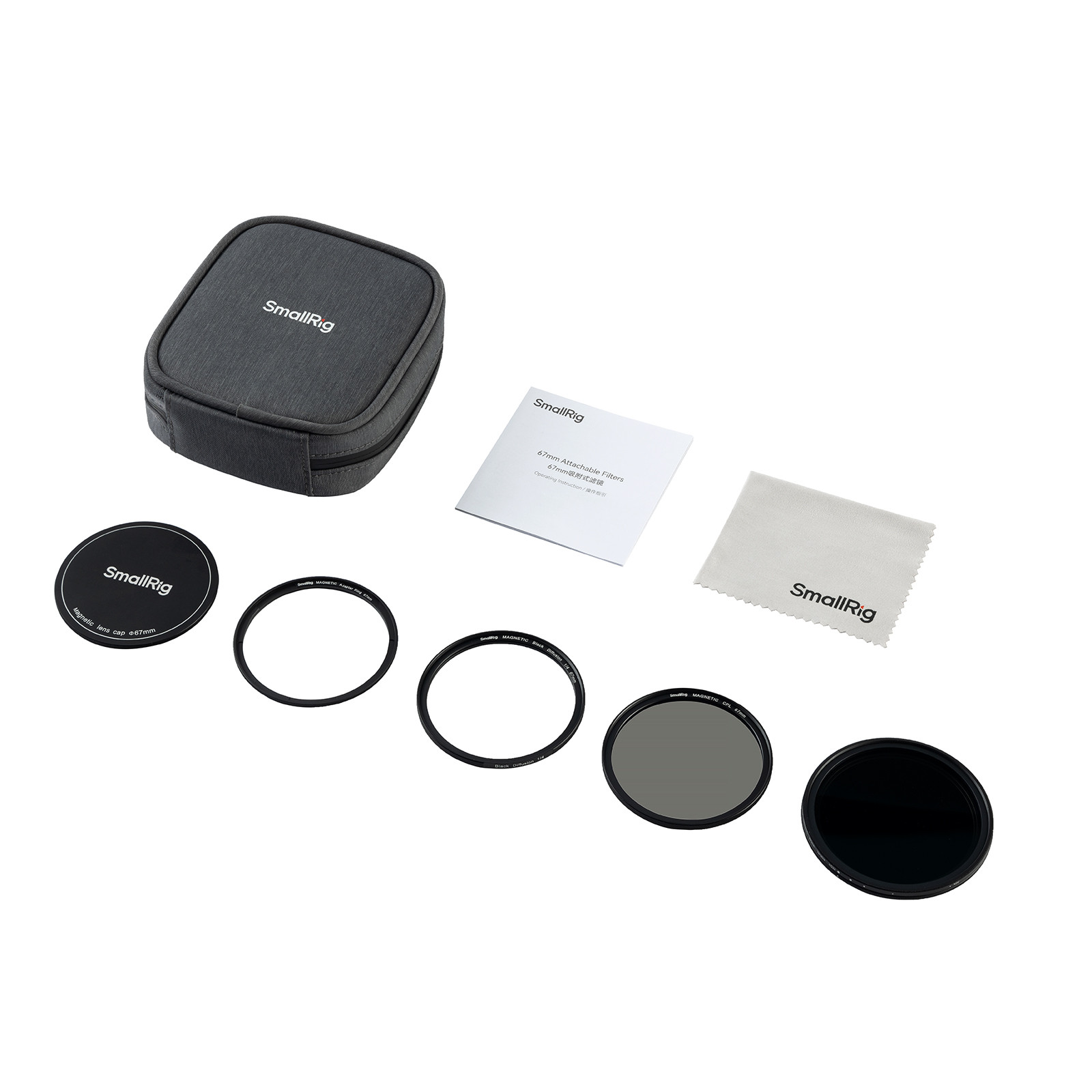 SmallRig 5-in-1 Attachable Filter Kit VND 2-32 & CPL & 1/4 Effect Black Mist (67mm) 4726