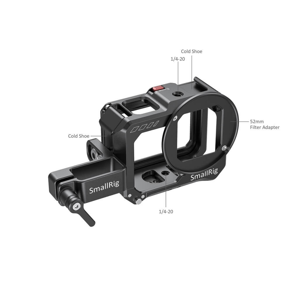 SmallRig Vlogging Cage and Mic Adapter Holder for GoPro HERO8 