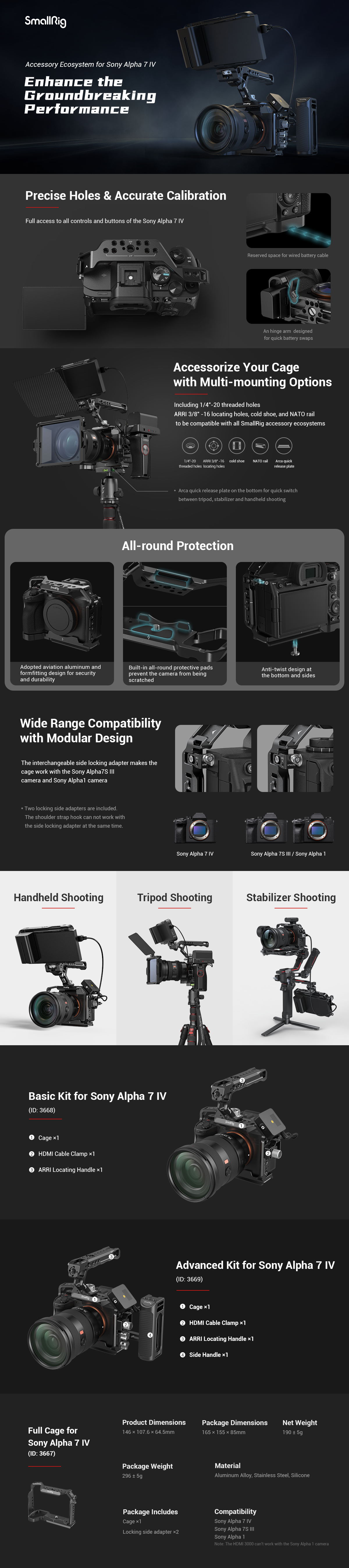 Buy - SmallRig Advanced Cage Kit for Sony Alpha 7R V / Alpha 7 IV